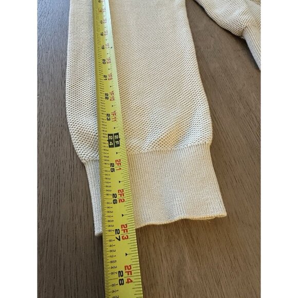 NEW Perry Ellis Men's XXL 100% Cotton Thin Summer Spring Sweater Full Zip Cream - Picture 8 of 11